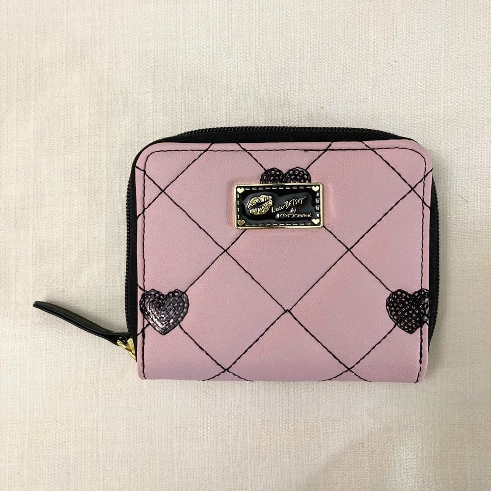 Betsey Johnson Light Pink Sequined Heart Wallet